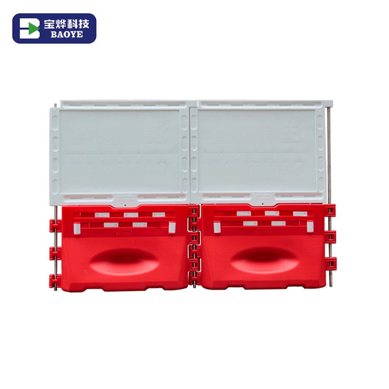 Modular Plastic Water Filled Safety Barrier with Advertising Panel Detachable Top Board PE Road Construction Fence